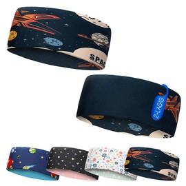 Kids Sports Headband Reversible 2-Ply for Cold Temperatures, Quick Drying Headband, Earmuffs, Sweatband, Hair Band, Headband, Hiking, Running, Cycling, Skiing, Leisure (DarkblueSpace)