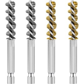 Golf Club Cleaning Brush Set, 4-Piece Hosel Wire Brush Kit, Stainless Steel and Brass, for Electric Drill (30)