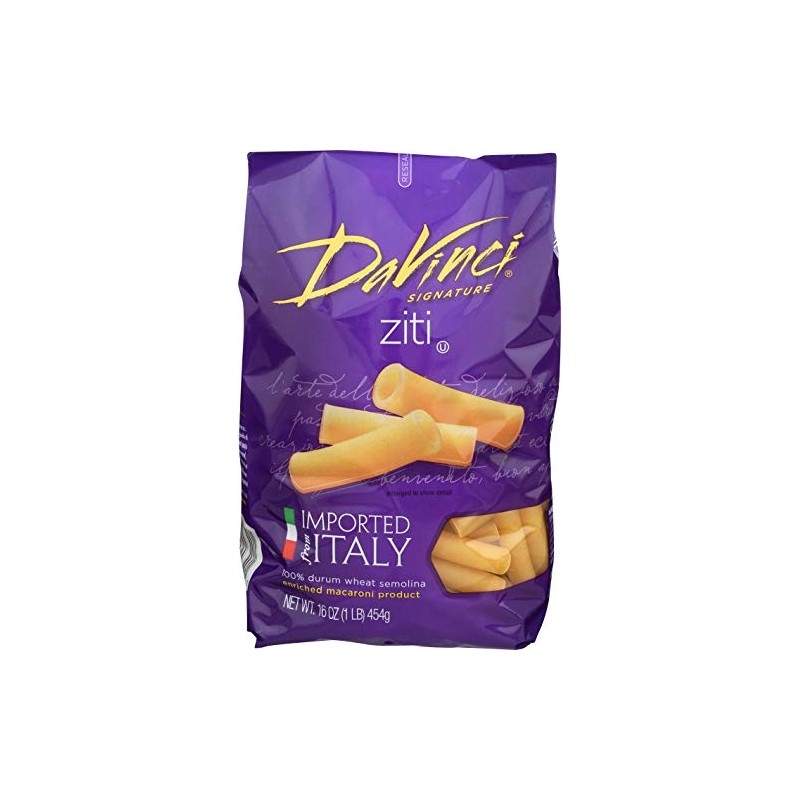 DaVinci Signature, Cut Ziti, 16 Ounce Resealable Bags (Pack of