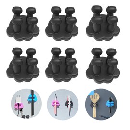 Silicone Toothbrush Holders Multifunctional Waterproof Self Adhesive Single Tooth Brush Hook Plug Holder Utility Hooks fit Bathroom Kitchen Dining Room Office Pack of 6