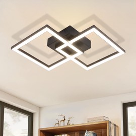 Homefire Ceiling Light LED Ceiling Light Kitchen: 24 W 4000 K Kitchen Lamp Black Living Room Lamp Modern Design Hallway Lamp Neutral White Bedroom Lamp Square Ceiling Lighting for Living Room Hallway