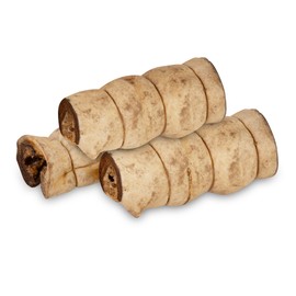 Premium Beef Cheek Rolls for Dogs 10-12" - (3-Pack), Peanut Butter Flavored Long Lasting, Safe & Natural Rawhide Alternative Chews, Ideal for Large Dogs & Aggressive Chewers, Supports Dental Health