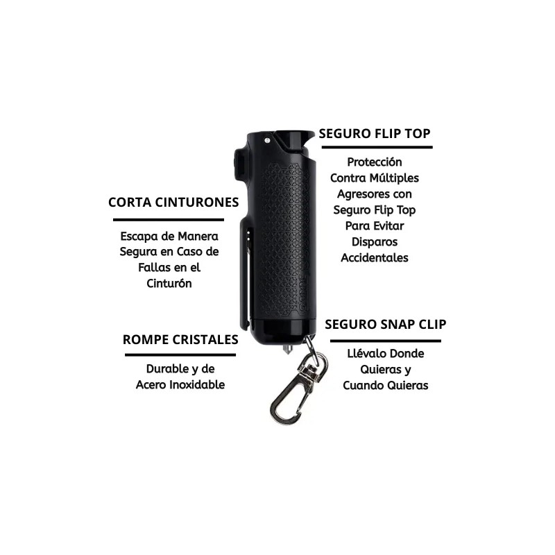 Gel Pimienta 3-en-1 Sabre Corta Cinturón Rompeventana 16 Ml