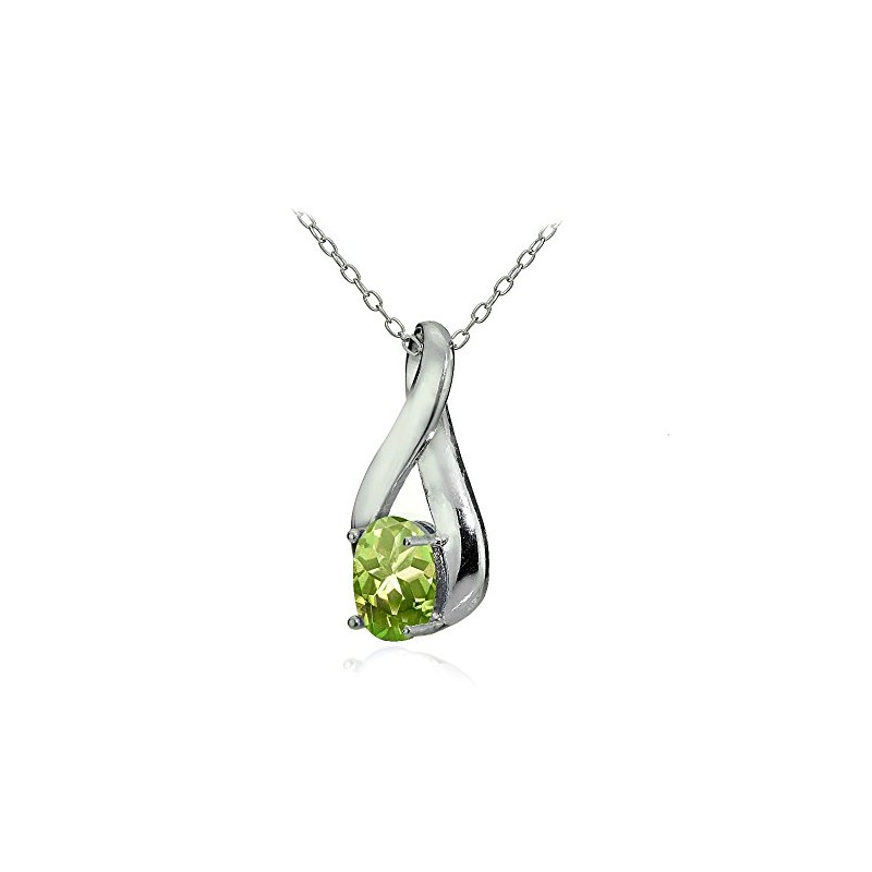 Plata de Ley auténtica o creado Gemstone colgante de infinito