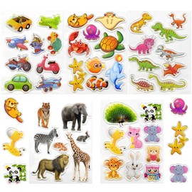 43PCS Window Clings Stickers for Kids – Thick Jelly Gel Decals for Boys, Airplane Animal Car Window Stickers, Reusable Vinyl Gel Clings for Toddlers Classroom Home Birthday Party Decor