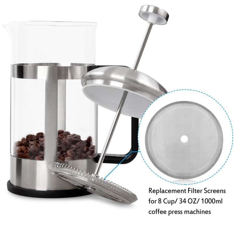 Boao 6 Packs French Press Replacement Cafetiere Filter Mesh Screen