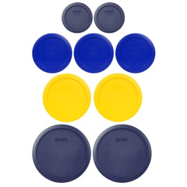 Pyrex (2) 7402-PC 6/7 Cup Blue (2) 7201-PC 4 Cup Meyer Yellow (3) 7200-PC 2 Cup Cadet Blue (2) 7202-PC 1 Cup Blue Replacement Food Storage Lids