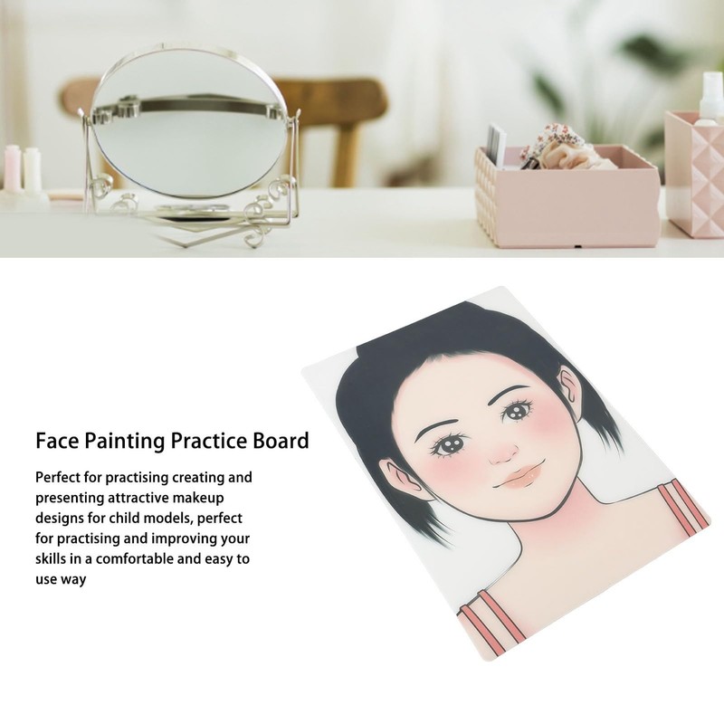 Makeup Practice Face, 2-Piece Washable Reusable Makeup Practice Board for
