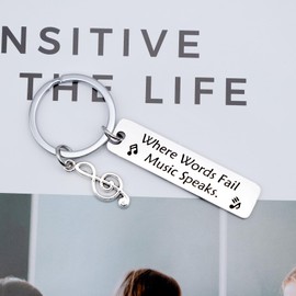 Tebliomro Music Lovers Gifts Music 2024 Graduation Teachers Day Keychain for Music Teachers Music Students Cute Music Gifts for Friends Inspirational Birthday Christmas Gift for Musicians Singers