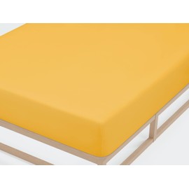 Traumhaft Schlafen Castell Designer Bedding, 0077113 Jersey Stretch Fitted Sheet (Mattress Height Max. 22 cm) 1 x 140 x 200 cm - 160 x 200 cm, Light Yellow