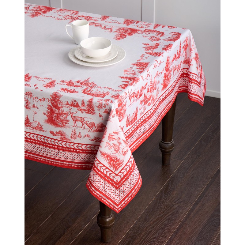 Maison d' Hermine Winter Jouy 100% Cotton Tablecloth for Kitchen