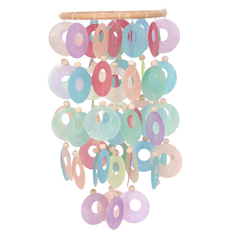 GURU SHOP Round Shell Wind Chime – Colourful, Multicoloured, Shell