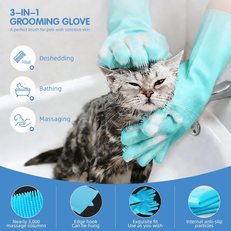 Oromaviela 8PCS Dog Rabbit Bunny Cat Grooming Kit,Self-Cleaning Brush,Nail Clipper,Grooming