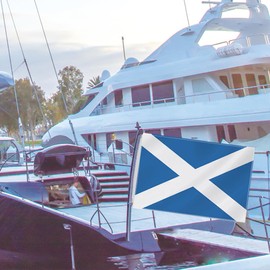 Scotland Small Flag,12×18 Inch Two Layer Fabric Small Banner,1×1.5 FT Scottish Nautical Decor,Mini Digital Printed 150D Polyester Banner With Brass Grommet