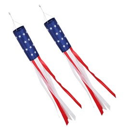THQZLH 4th of July Decorations, Set of 2 American Flag Windsock 60 Inch, Patriotic Wind Socks for Outside Yard/Garden Hanging Decor, Stars Stripes for Fourth of July USA Patriotic Decoration
