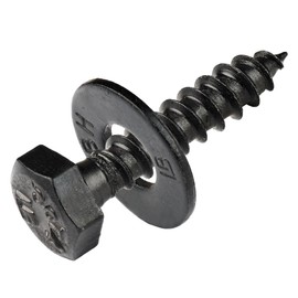 5/16 x 1 (50 Pack) Lag Screw Kit, 50 Screws and 50 Washers, Ceramic Black Ruspert Coating for Exterior Use, Meets ASTM A307 and ASME B18.2.1, Industrial/Commerical Grade by Makers Bolt