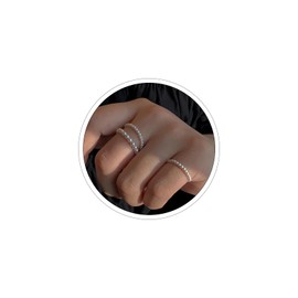 Pearl Rings for Women Dainty Stackable Rings for Women Small Vintage Rings Elastic Adjustable Rings Ctue Pearl jewelry for Women (3PCS)