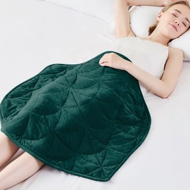 Weighted Lap Blanket 5 lbs for Adults, Luxury Soft Small Weighted Blanket, Compact Portable Weighted Lap Pad for Relaxation, Sleeping, Travel, All-Season Use, Forest Green, 30" x 40"