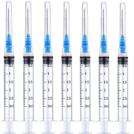 20 Pack 3ml 23Ga Disposable Lab Dispensing Tool Luer Lock Design, Individually Sealed Wrapped