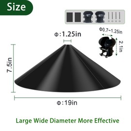 Pavtner 19 Inch Wide Black Squirrel Baffle - Ideal for Bird Feeder Poles, Outdoor Pole Mount Stoppers, and Shepherd’s Hooks Black 2 Pack