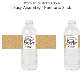 Big Dot of Happiness Religious Easter - Christian Holiday Party Water Bottle Sticker Labels - Set of 20