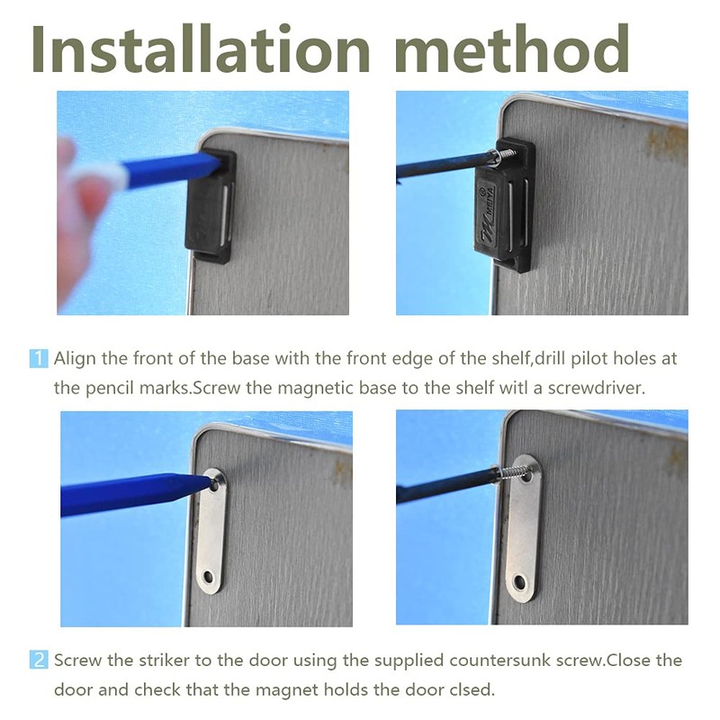 12 Pack Cabinet Magnets Magnetic Door Catch for Kitchen Bathroom