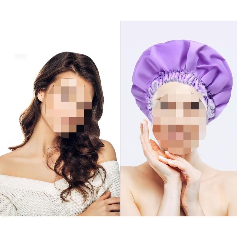 Shower Caps for Women, Terry Cloth Lined and Reusable Bath