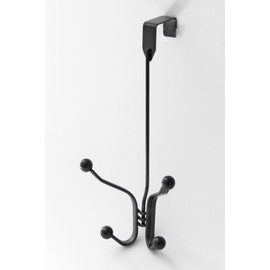 Splash Home 19TANGO/2HBLKSPL Tango Over The Door 2 Hook Rack, 12 x 3 x 5, Black