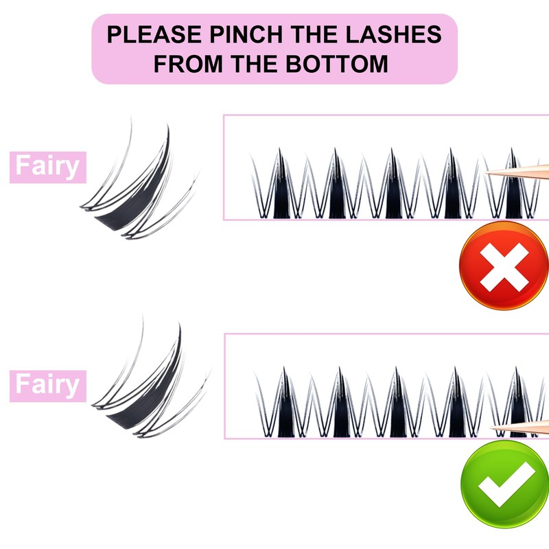 Eyelash Extensions, LAUBESS Lash Extension Set, Clusters, Lashes, Eyelash Glue