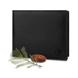 Wolfstrøm Men's Leather Wallet 'Nørge' - Tri-Fold Men's Wallet RFID Blocker - 6/8 Card Compartment, ID Compartment, Large Additional Compartment, Note Compartment, Change Compartment, (00) Classic