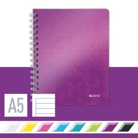 Leitz WOW College Pad in A4 Format, Purple A5