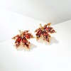 Thanksgiving Maple Leaf Earrings Orange Crystal Maple Leaf Hoop Earrings