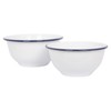 Argon Tableware 2pc Blue White Enamel Mixing Bowl Set -