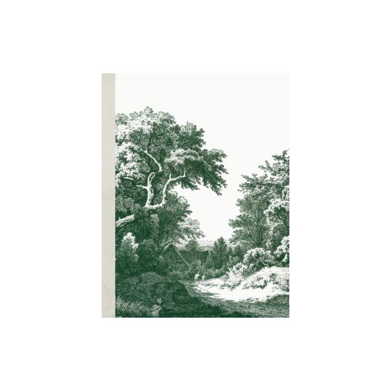 Notebook: Vintage Forest Cottage Illustration, Green Botanical - College Ruled,