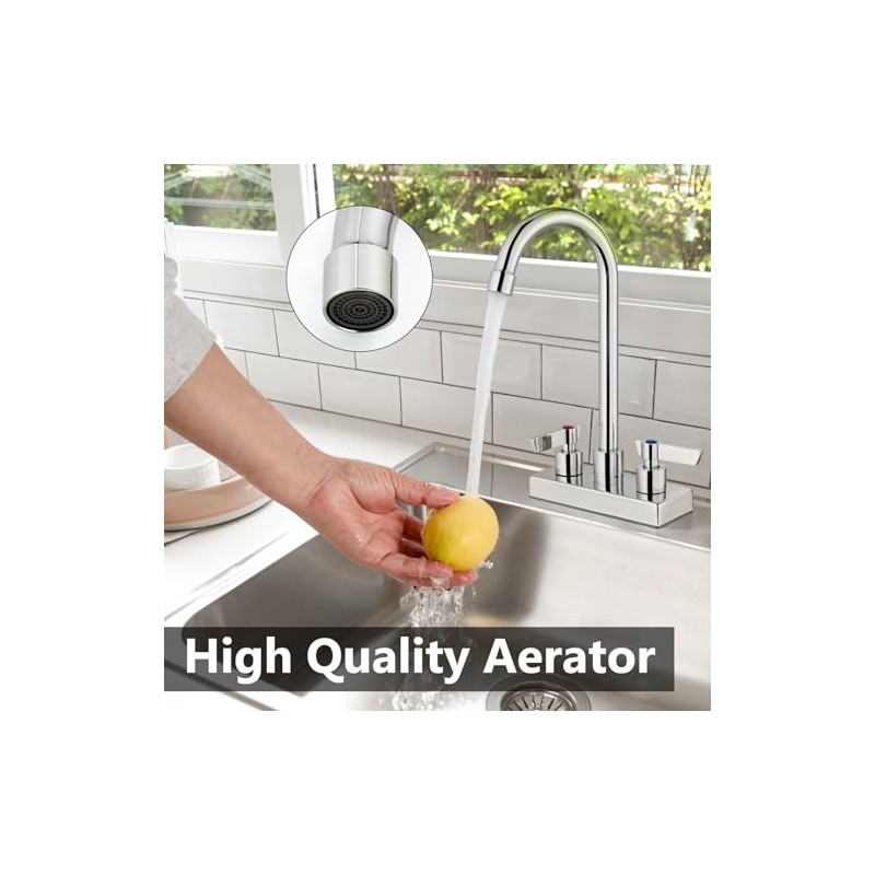 Bar Sink Faucet 4 Inch Center Deck Mount,2 Hole Prep