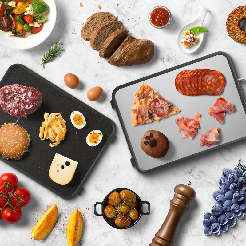 riwome Stainless Steel Cutting Board, Double Sided Cutting Boards for