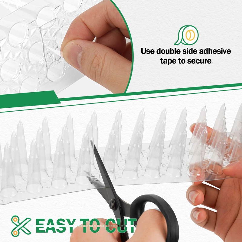 3 BUZZLETT 36 Pack Upgraded Clear PVC Bird Spikes, Keep