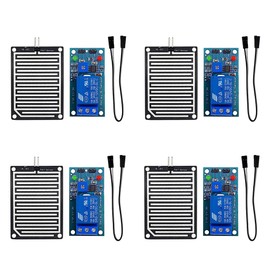 Haldzemo DC12V Raindrops Module Rain Drops Detection Sensor Adjustable Controller Relay Switch for Weather Moisture Monitor (4 Pack)