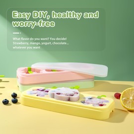 Li & Zhao Toddler Popsicle Molds with Sticks - Popsicle Maker Mini Popsicle Molds for Kids Ice Cream Molds Ice Pop Molds(Green)