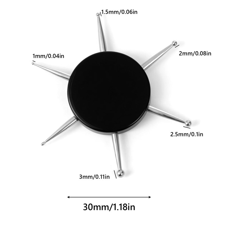 DOPENSPI 4PCS Nail Dotting Tools, 6 In 1 Circular Nail