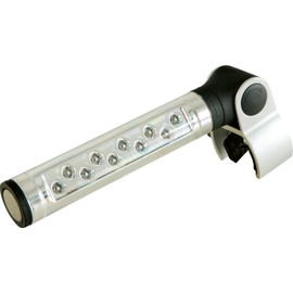 BBQ Buddy Hood Grill Light for Barbeques - 30cm Heat Resistant 10 Bright LED Light with Screw-on Clamp - Hinged Grill Light for Outdoor Grill - Pivots and Rotates 360 Degrees