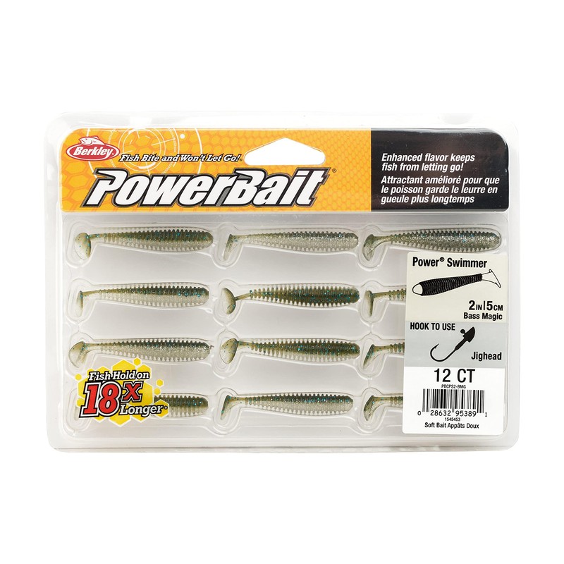 Berkley Powerbait Power Swimmer Fishing Soft Bait, Bass Magic