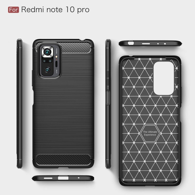 CruzerLite Case Compatible with Redmi Note 10 Pro Case, Carbon