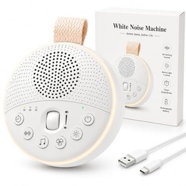 Ruido Blanco para Bebe con Luz, Maquina Ruido Blanco Portatil, 21 Sonidos Relajantes, Bocina Ruido para Dormir Adultos Niños, Lampara de White Noise | 3 Temporizadores | Función de Memoria