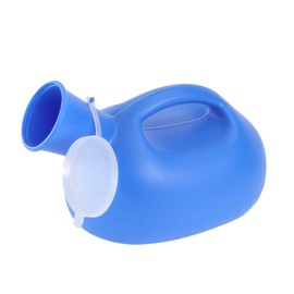 PACKOVE Portable Men's Outdoor Urinal Bottle with Cover Travel Pee Container PE Material Ergonomic Handle Stable Wide Base for Emergency Toilet Use Random Color