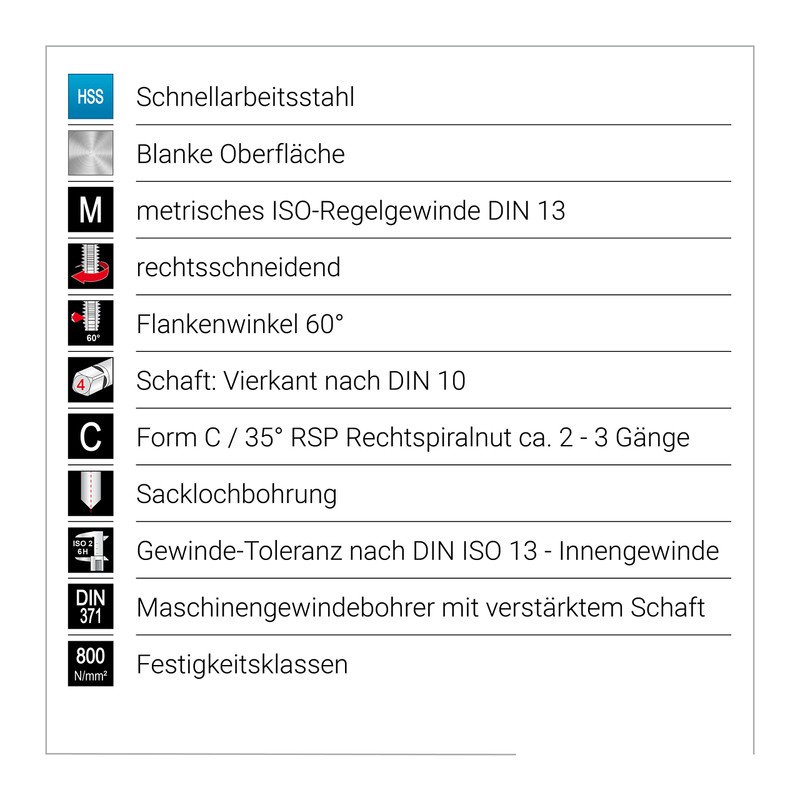 Terrax by Ruko machine tap set M DIN 371, 376,