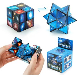 Kancharo Infinity Cube Toys, Magic Star Cube, 2 in 1 3D Cube, Folding Cube, Infinity Cube Puzzle, Magic 2 in 1 Set, Infinity Cube, Euclidean Cube, Stress Relief, Brain Training, Intelligence Game,