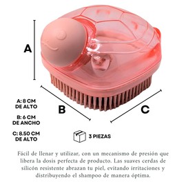 3 Cepillos Exfoliante Facial Corporal Silicona Esponja Baño