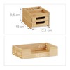 Relaxdays Schreibtisch Organizer Bambus, Stiftehalter Holz, Schreibtischbox Schubladen, HxBxT: 9,5