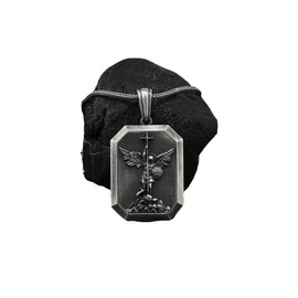 JIFUYEFUJI Michael the Archangel, Holy Angel Guardian Necklace, Michael the Amulet Medal Pendant, Adult Religious Gifts, Religious Jewelry Gifts for Women and Men
